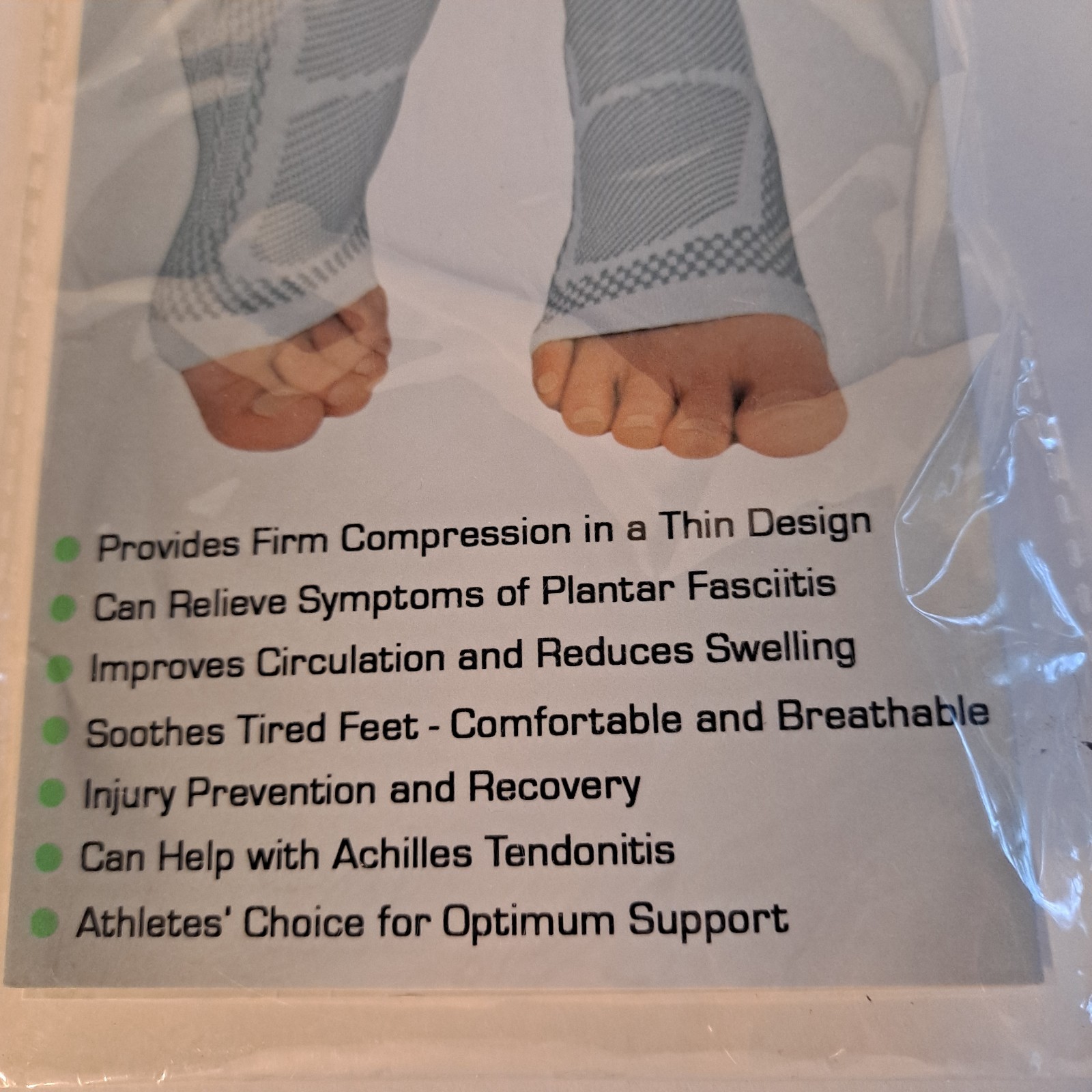 TechWare Pro Compression Ankle/Foot Socks Gray White Size S/ M