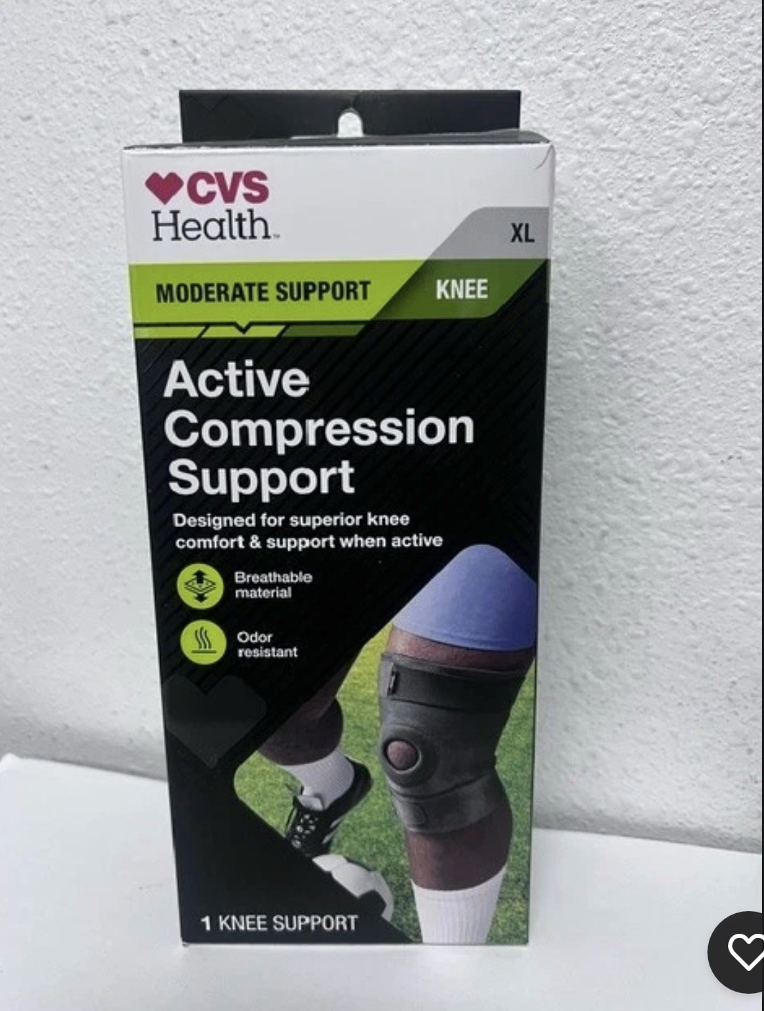 CVS Health Active Compression Knee Support Breathable Material Size XL