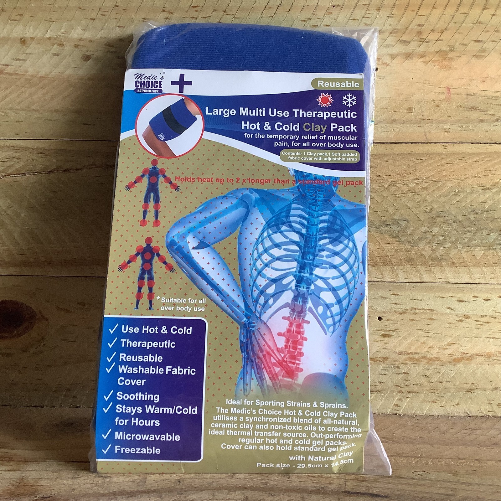 MEDIC’S CHOICE LARGE MULTI USE THERAPEUTIC CLAY PACK – HOT AND COLD USE