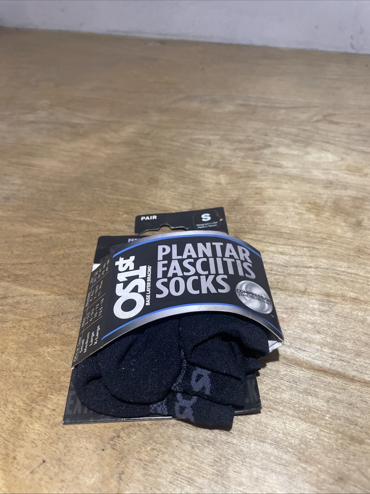 OS1st FS4 Plantar Fasciitis Socks – Black, Size S