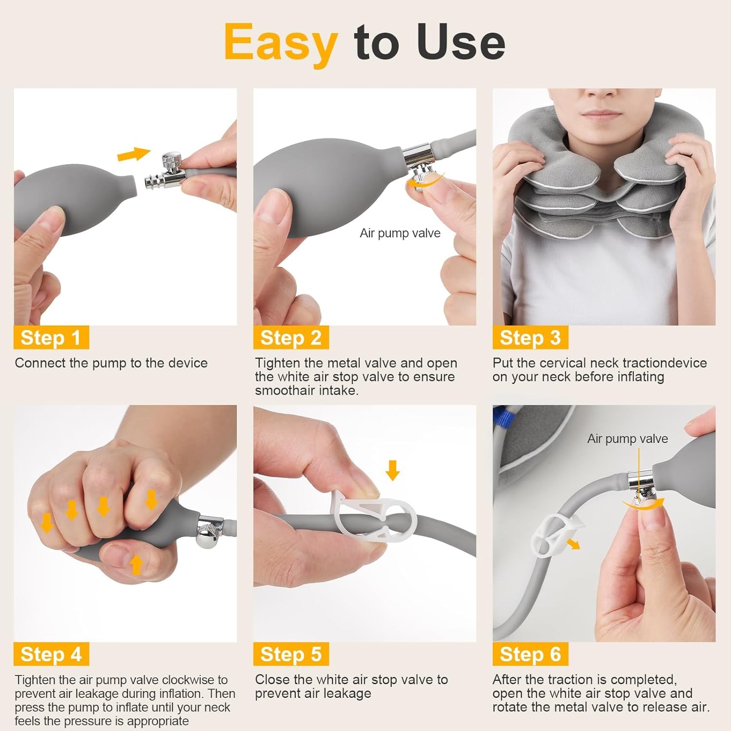 Cervical Neck Traction Device for Instant Neck Pain Relief Inflatable for Home