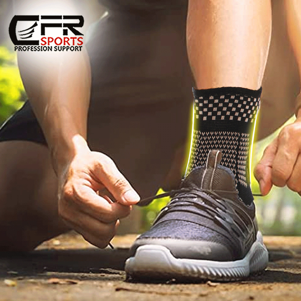 Copper Ankle Support Brace Compression Sleeve Foot Pain Relief Jogging Sprain HG