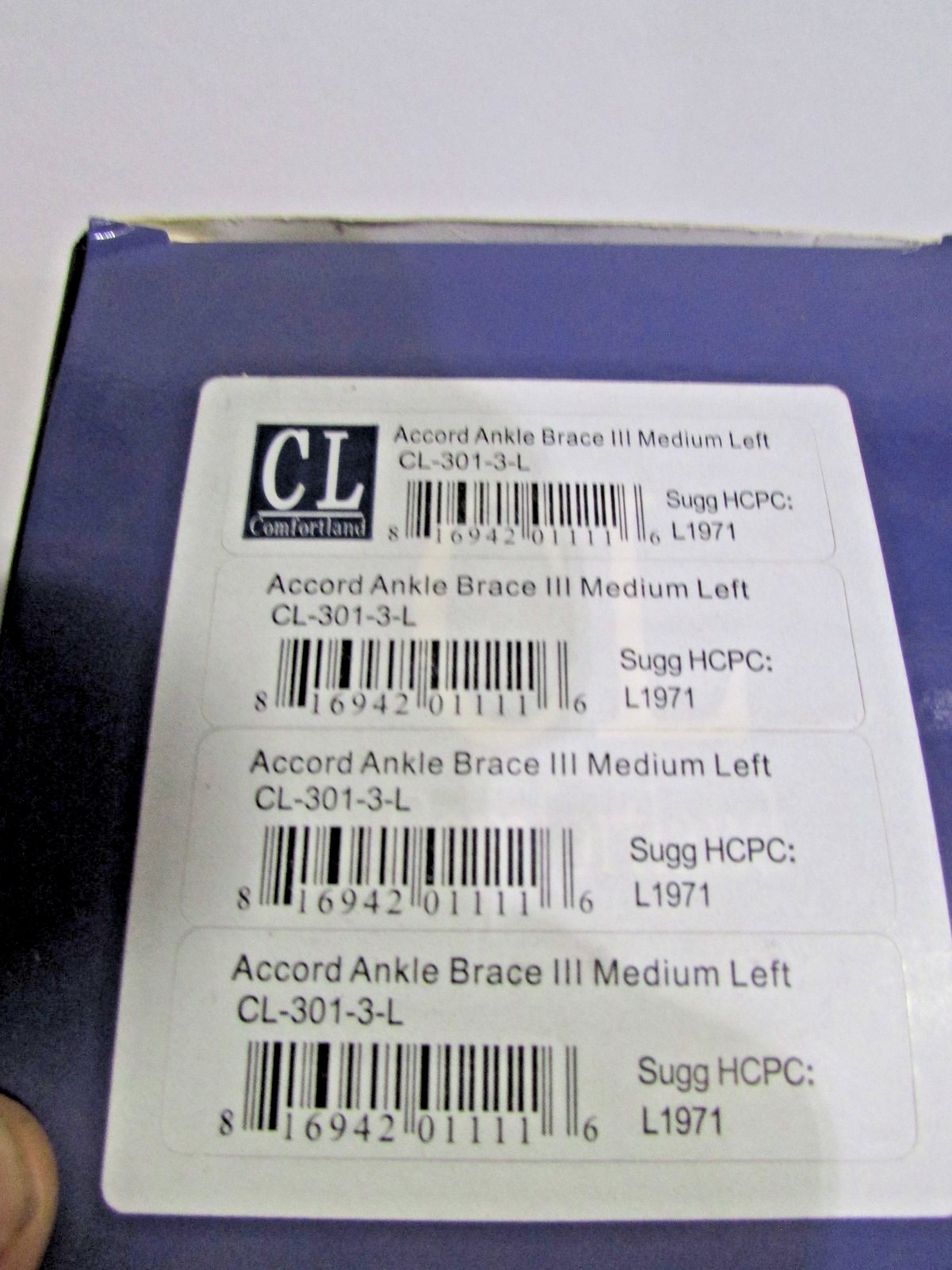 Comfortland ACCORD III Ankle Brace Large Right CL-301-3-L NEW Sprained Twisted