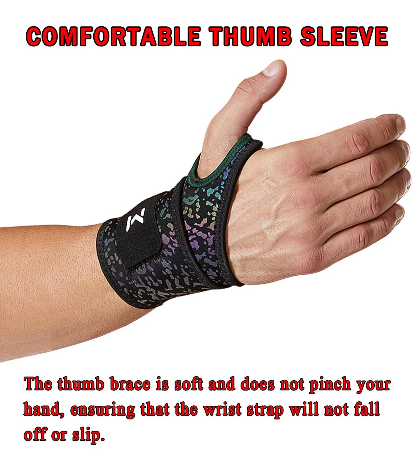 FVVWVV 1Pair Wrist Brace with Wristbands, One Size, Multicolor