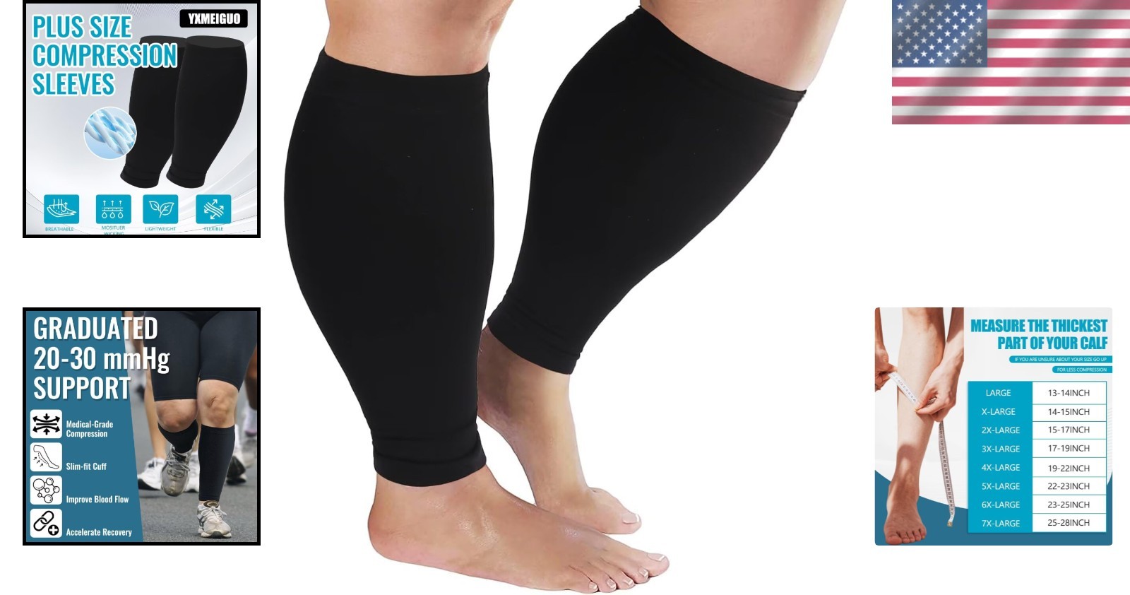 Plus Size Compression Sleeves for Calves Women Wide Calf Compression Legs Sle…