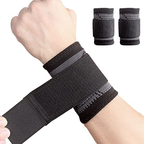 Wrist Brace Carpal Tunnel Wrist Wrap Compression For Workout Pain Relief, 2-Pack