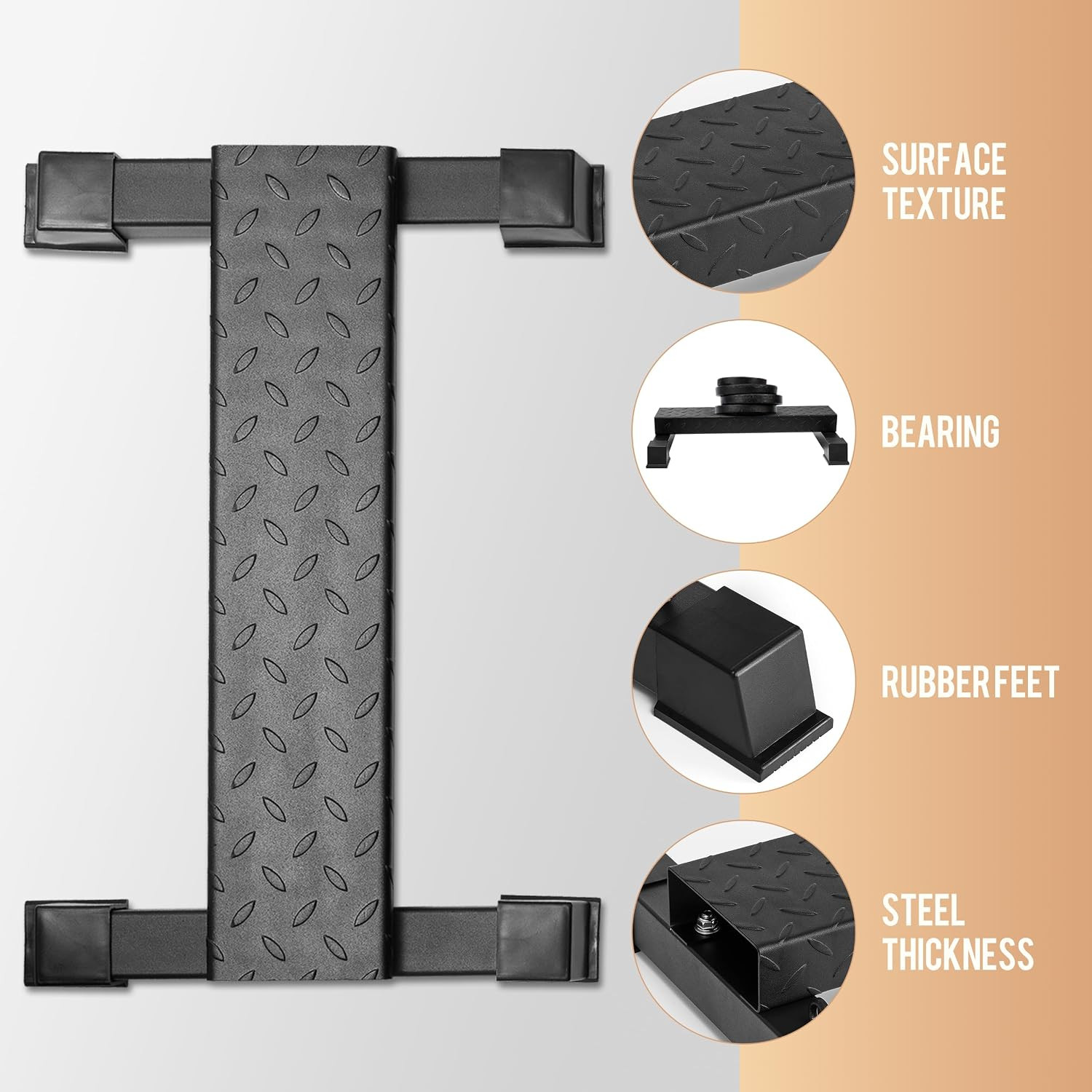 Steel Standing Calf Raise Platform, Anti-Slip Block for Leg & Squat