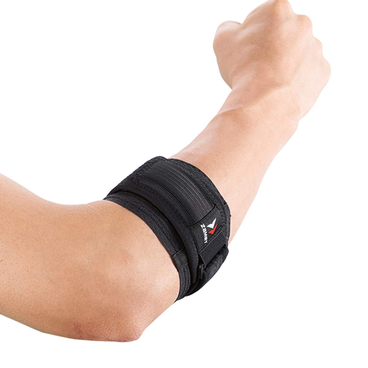 Zamst Elbow Band – Sports Brace with Pressure Pad, Arm Large, Black