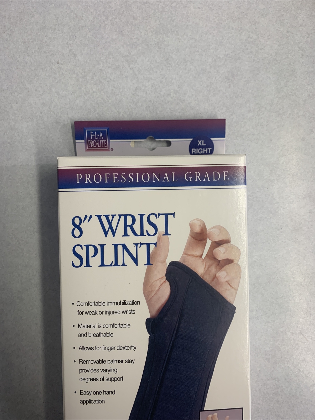 FLA Pro-Lite 8″ Wrist Splint Black Right Hand XL