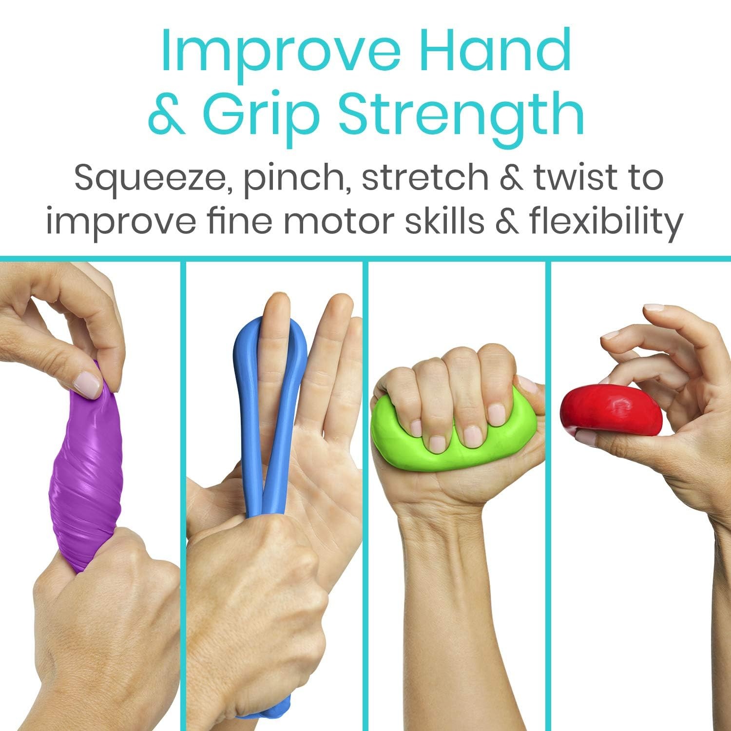 Vive Therapy Putty (6 Pack) – for 6 Count (Pack of 1), All Resistances