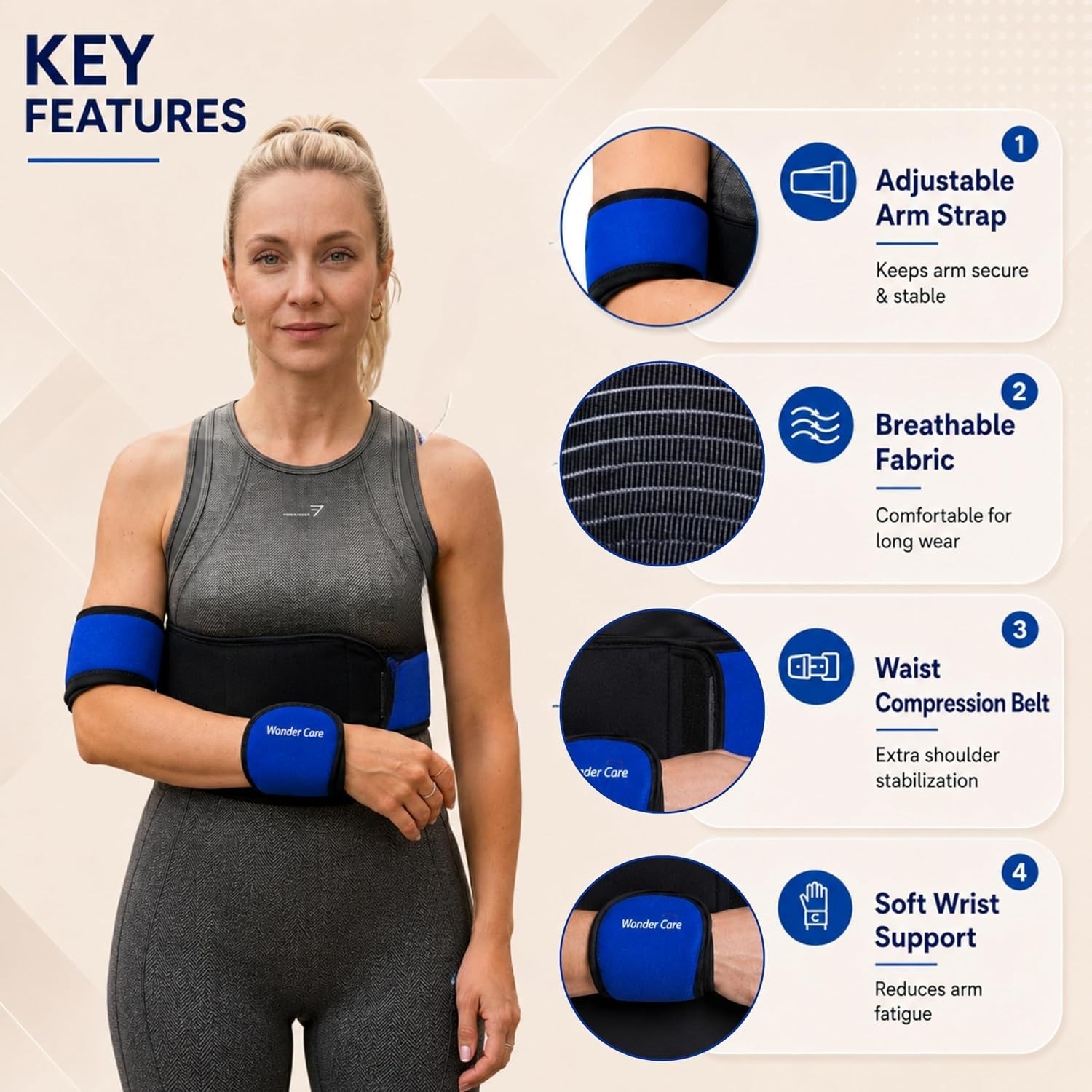 Shoulder Immobilizer Arm Sling Elastic Brace for Clavicle Collar Bone Disloca…