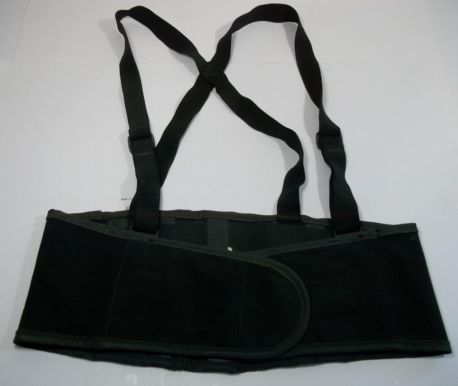Size L Lifting Lumbar Lower Back Waist Support Belt Brace Suspender Black