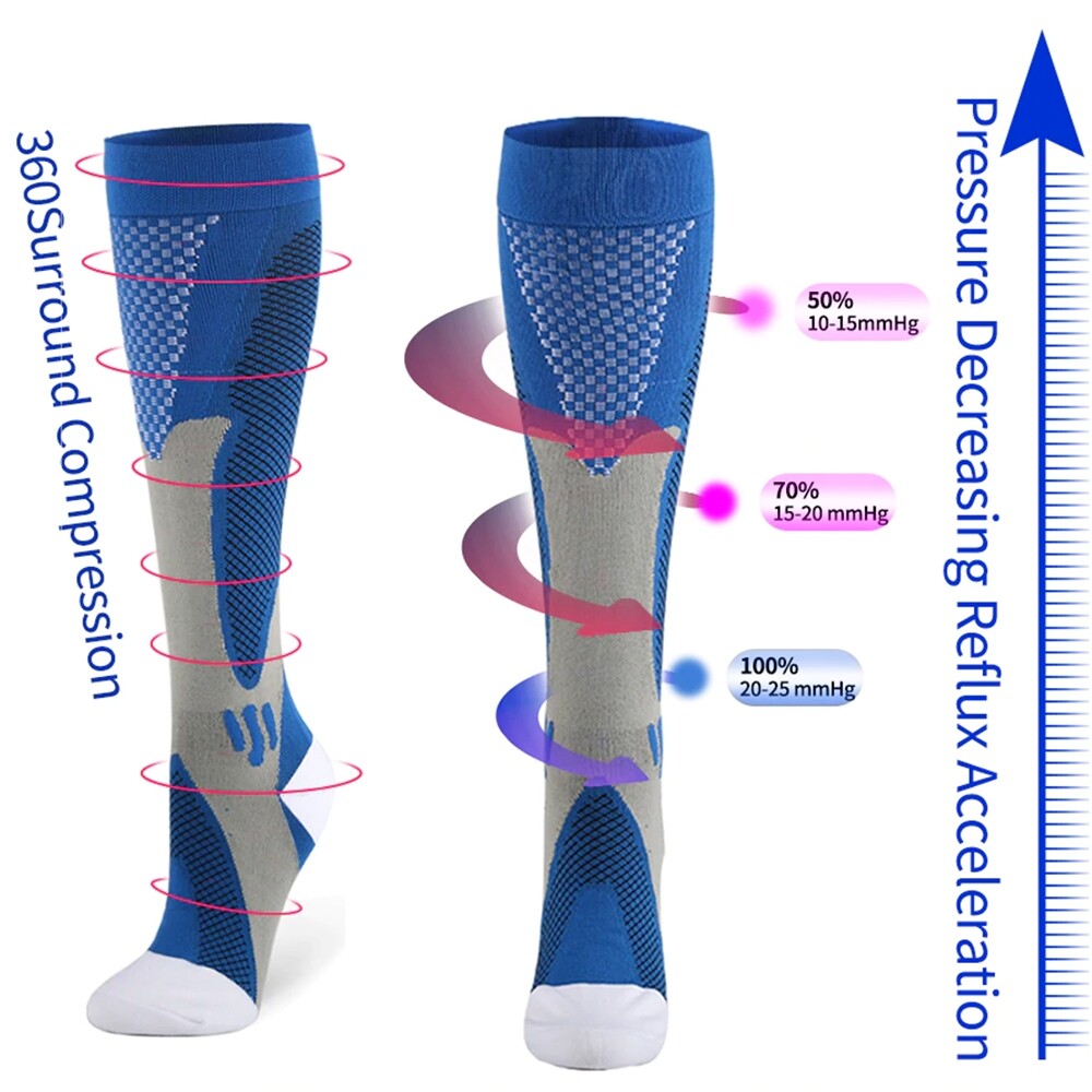 Professional Compression Socks Stockings Women Men Knee High 20-30 mmHG