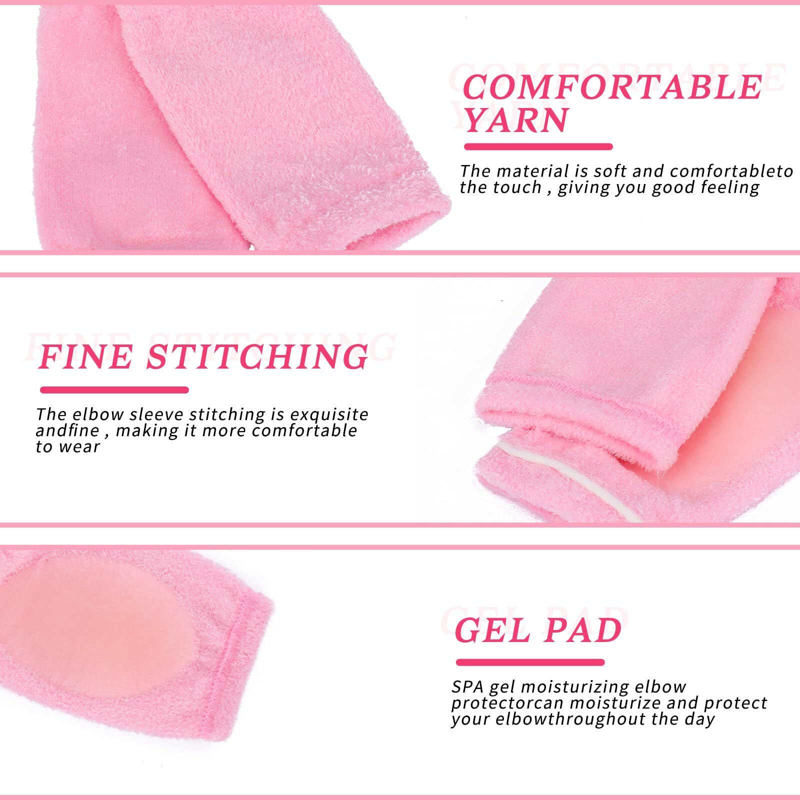 2 Pair Elbow Gel Cover Moisturizing Sleeves for Dry Skin Soften Cracked Skin