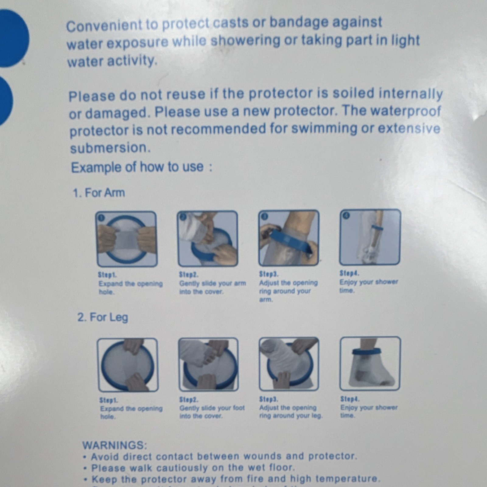 Waterproof Reusable Latex Free Cast Protector Adult Short Arm SL-2100