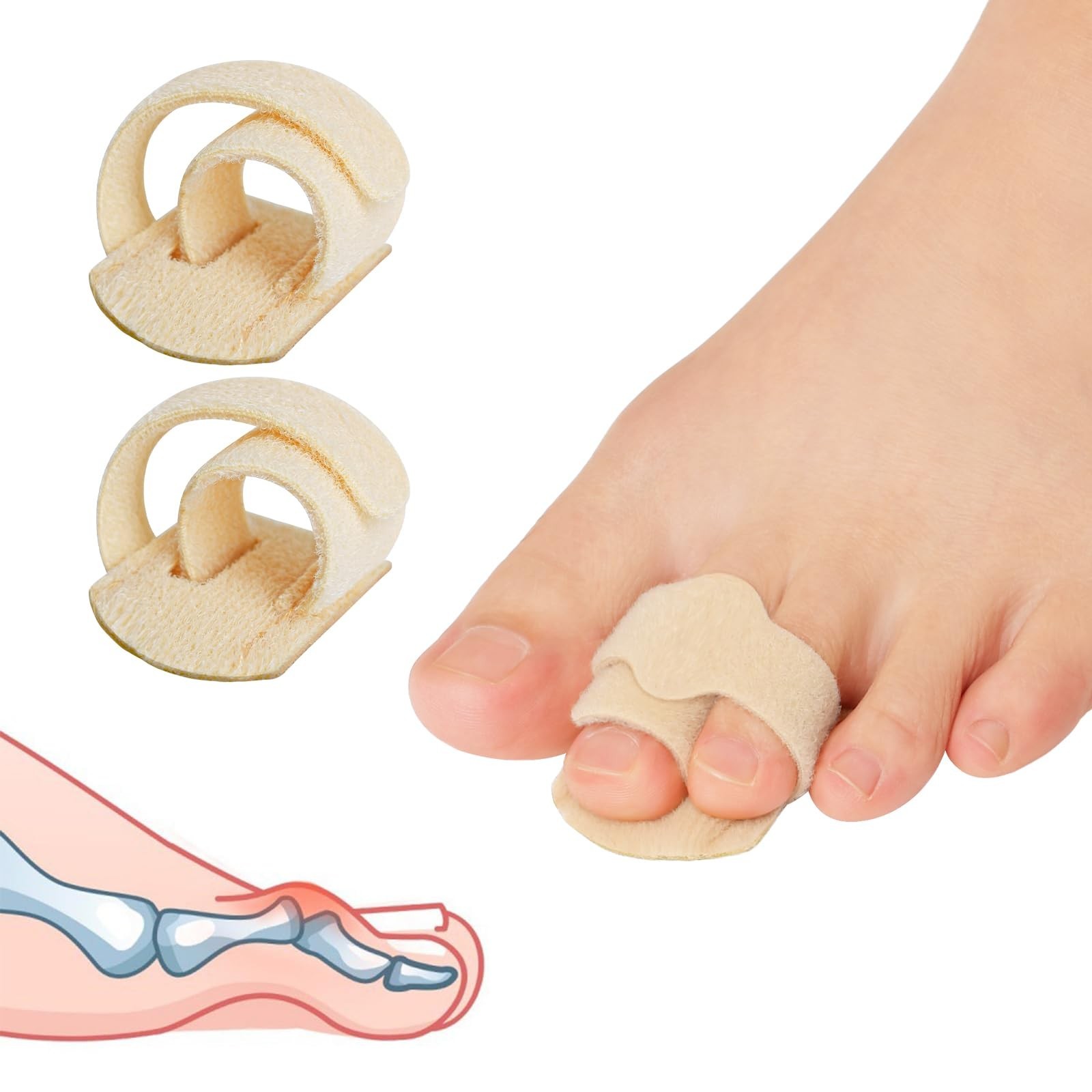 JUMPOW Hammer Toe Straightener – Broken Toe Wraps,Hammer Toe Corrector for Wo…