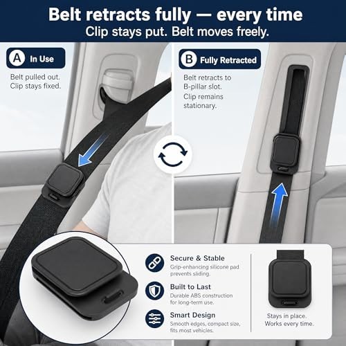Seat Belt Comfort Clip 4 Pack Anti Slip Shoulder Positioner Universal Fit Car
