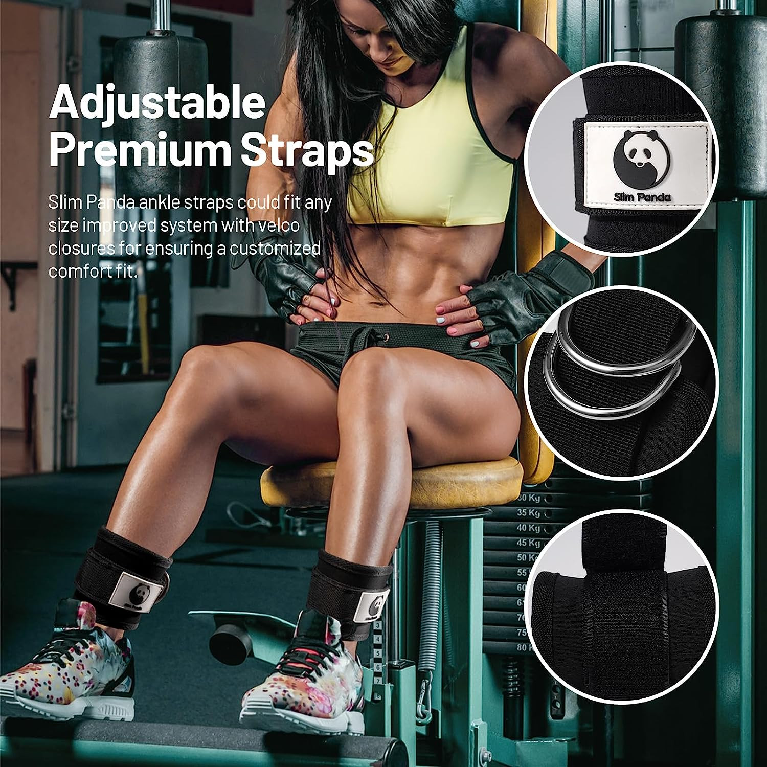Ankle Strap for Cable Machine,Ankle Cuff for Kickbacks, Booty Hip Abductors,Glut