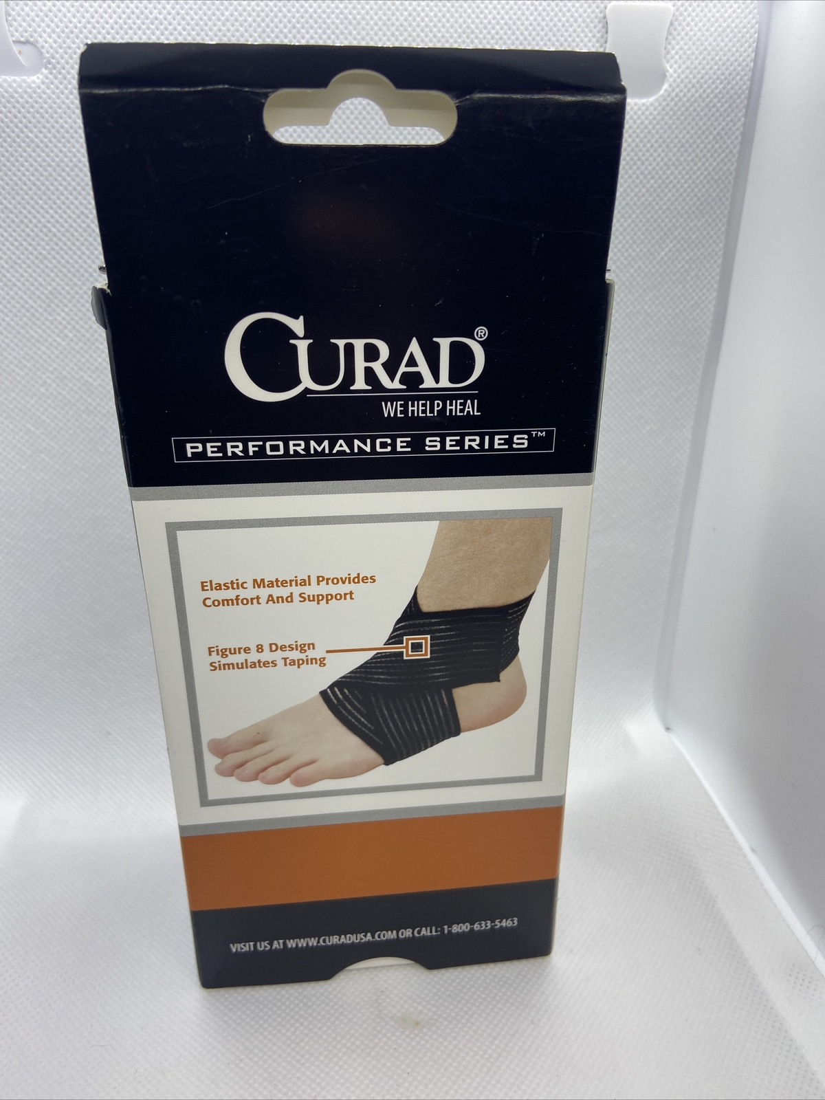 Curad Figure 8 Wrap Ankle Support Medium Universal, New In Box, Free Shipping