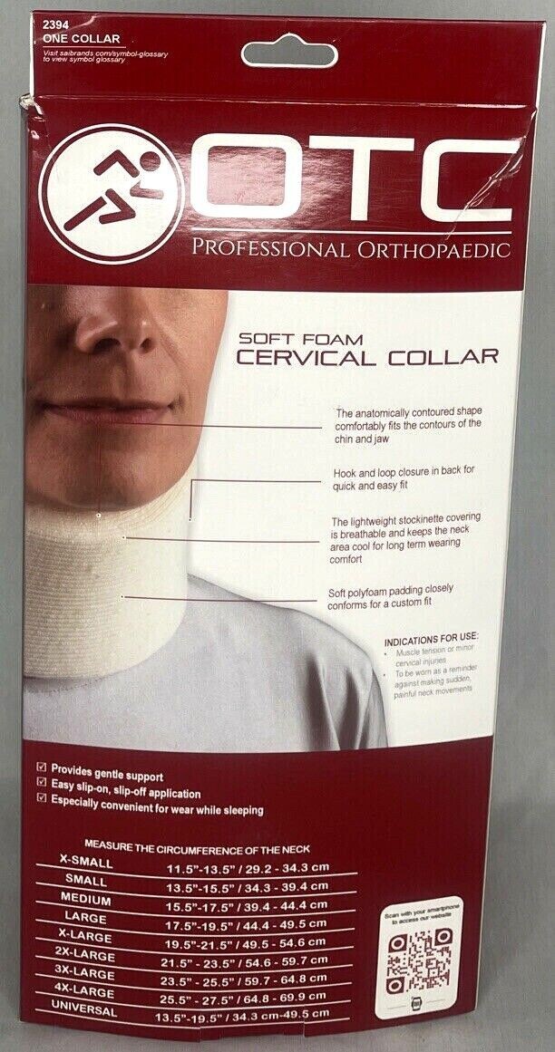 OTC Cervical Collar, Soft Foam, Neck Support Brace, UNIVERSAL 2394/A-U
