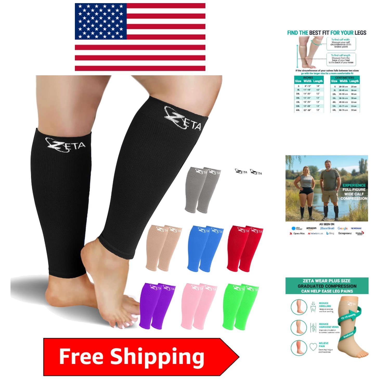 OEKO-TEX Certified Plus Size Compression Sleeves 2XL-6XL – Stylish & Effective