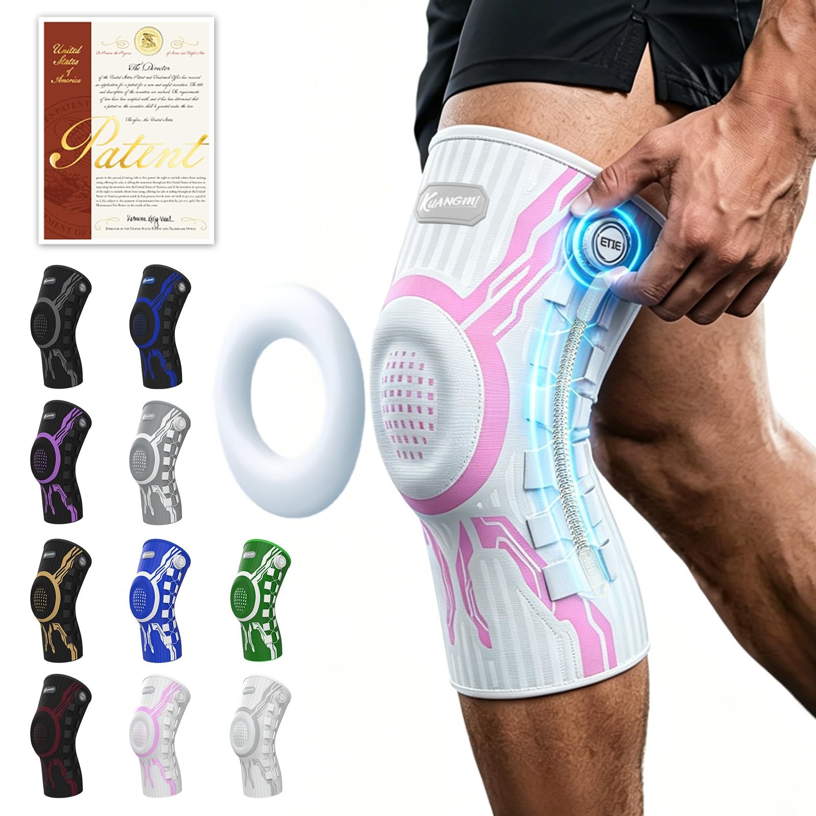 Kuangmi Knee Brace Pink White Left L Single