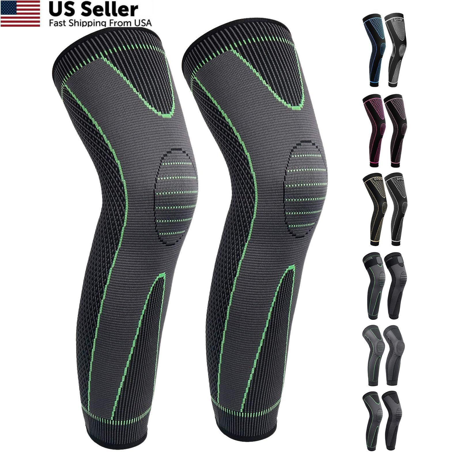 Full Leg Sleeves Long Compression Sleeve Knee Large (1 Pair), 01_Green