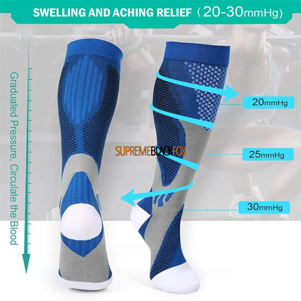 US Mens Compression Socks 20-30 mmhg Sports Knee High For Running Fitness Winter
