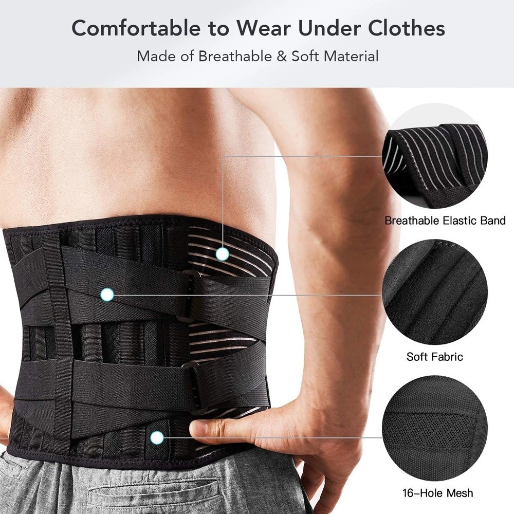 Adjustable Lower Back Brace Lumbar Support Waist Belt For Men Women Pain Relief