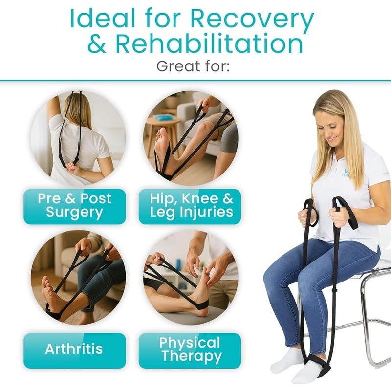 Versatile Stretch Lifter Strap Mobility Recovery Physical Therapy Leg Support US