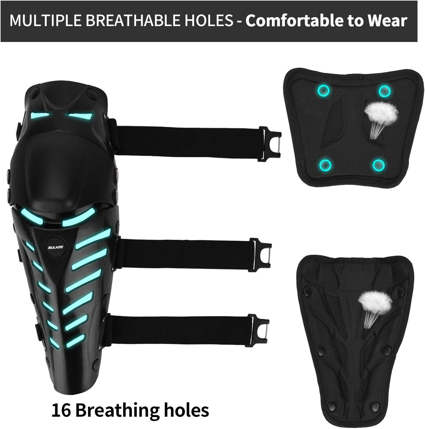 Knee Pads, Adjustable Long Leg Sleeve Gear Crashproof Nonslip Protective Shin Gu