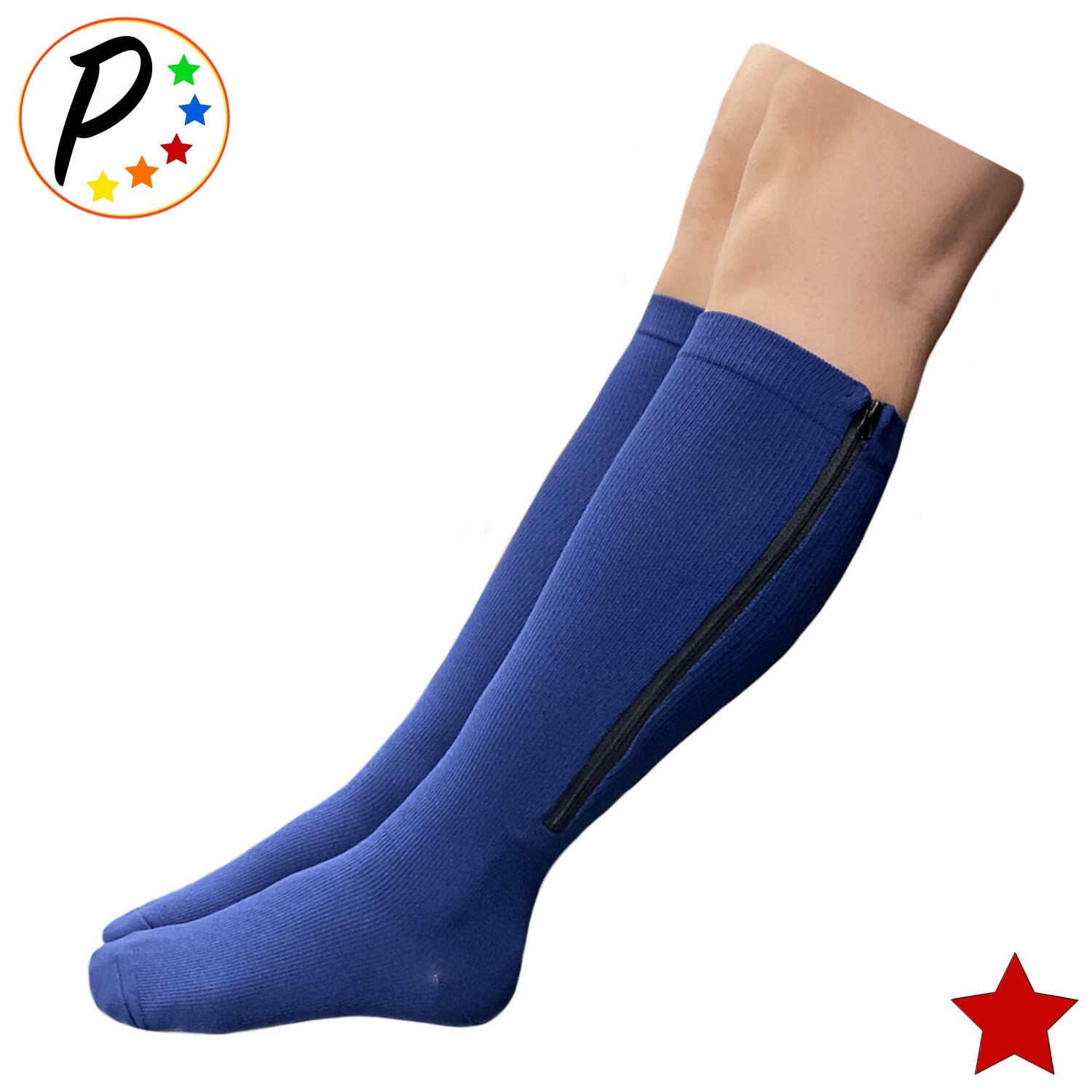 🔴 Presadee Original Navy 20-30 mmHg Firm Zipper Compression Closed Toe Socks