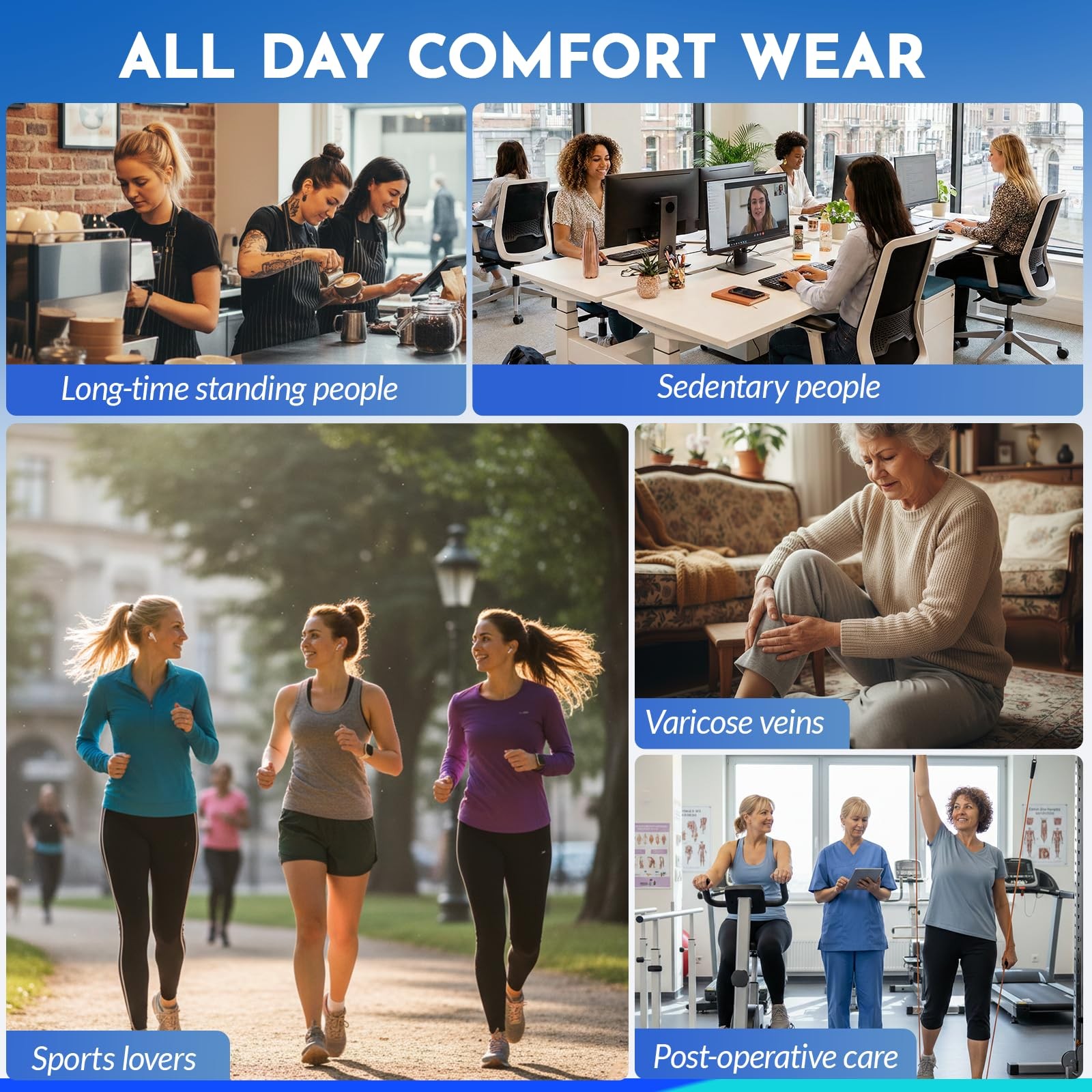 Koeosso Medical Compression Leggings 20-30mmHg Graduated Support Pantyhose