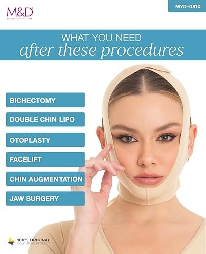 Face Slimming Chin Strap Compression Garment for Post-Surgery Recovery – Beige X