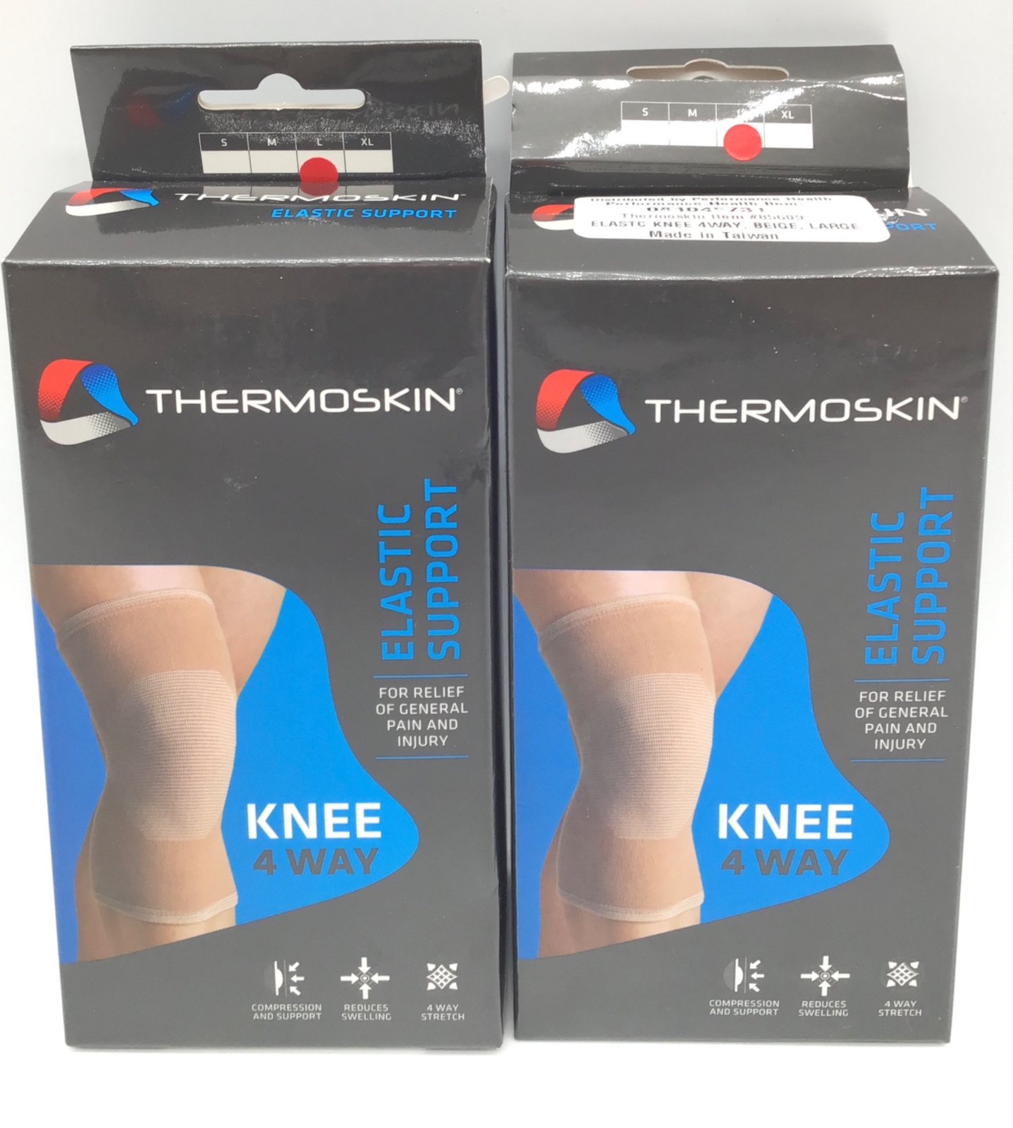Thermoskin 85609 Elastic Knee Support Beige Large – LOT of 2 – NEW