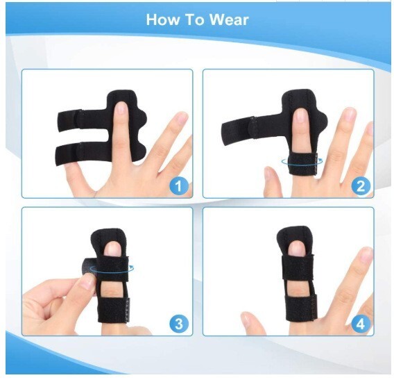 3X Finger Splint Support Brace Pain Relief Trigger Fixing Straightener Corrector