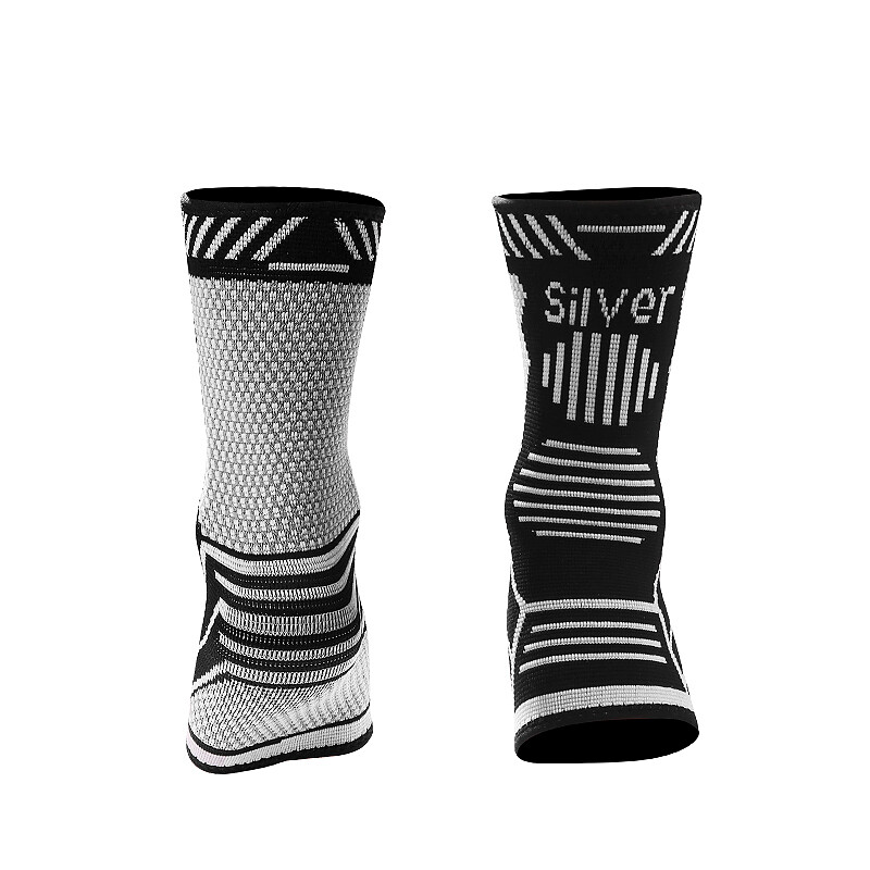 Silver Ankle Brace Compression Sleeve Support Socks Foot Fasciitis Pain Relief