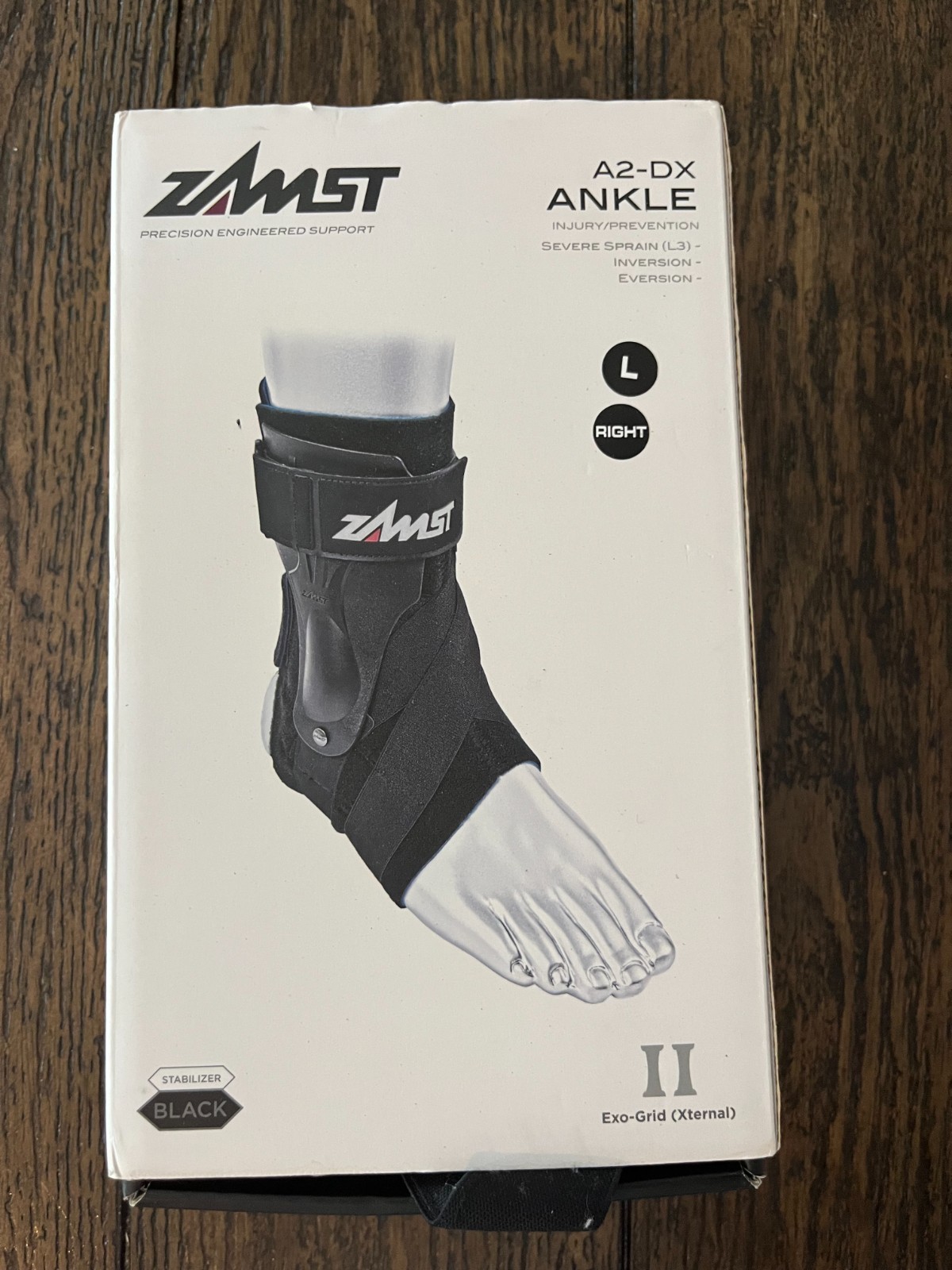 Zamst 4706 A2-DX Right Large Ankle Brace – Black