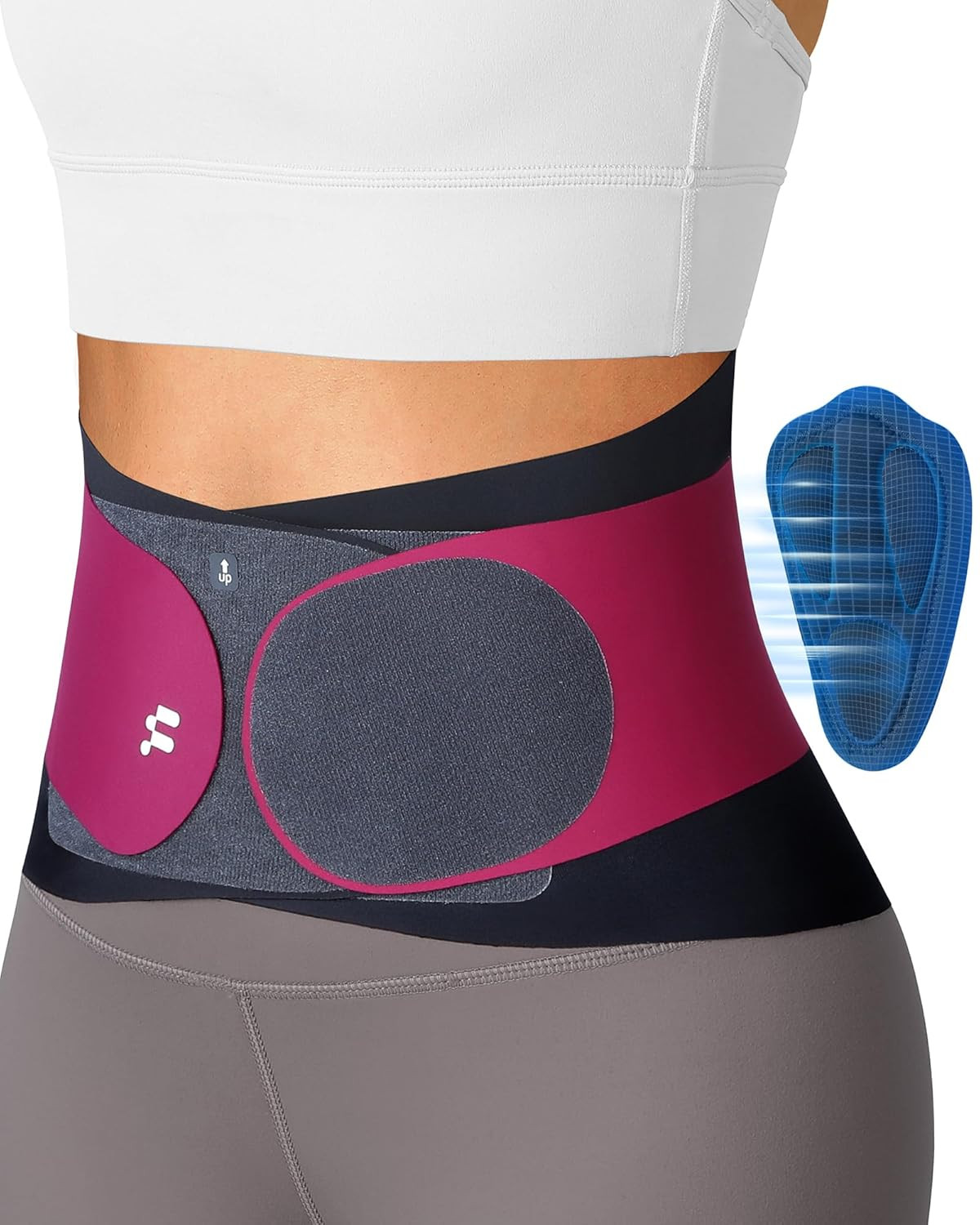 0.5Mm Ultra Thin Back Brace with 3D Lumbar Pad, Seamless Yoga Fabric, Lightweigh
