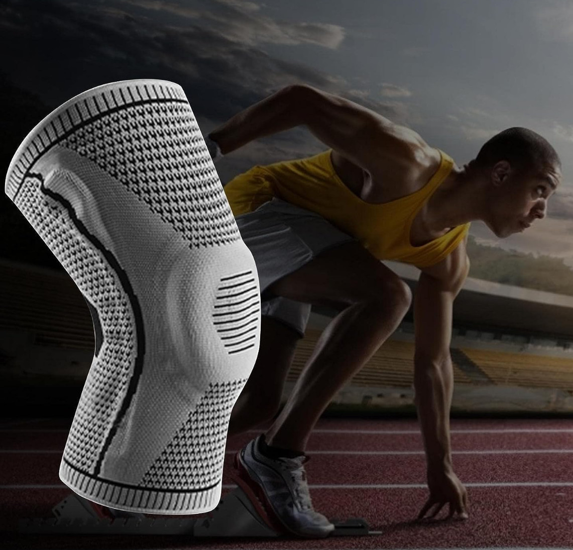 Knee Brace Compression Sleeve – Knee Pads Braces for Men Women Medical Grade – L