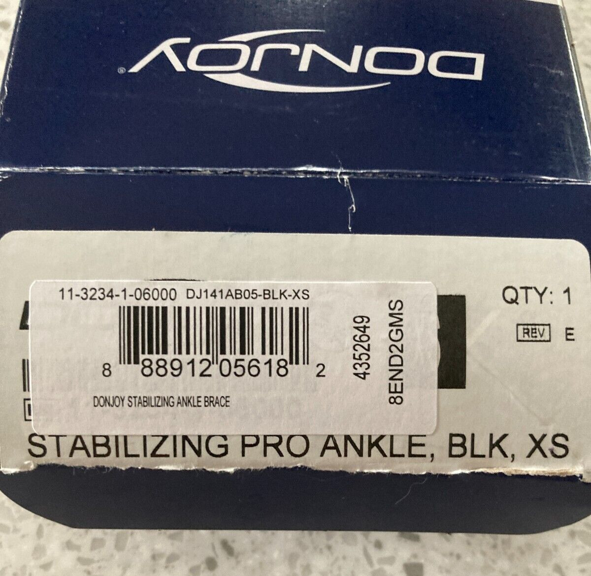 DonJoy DJO Stabilizing PRO Ankle Support Lace-up Brace, Black Extra Small NIB