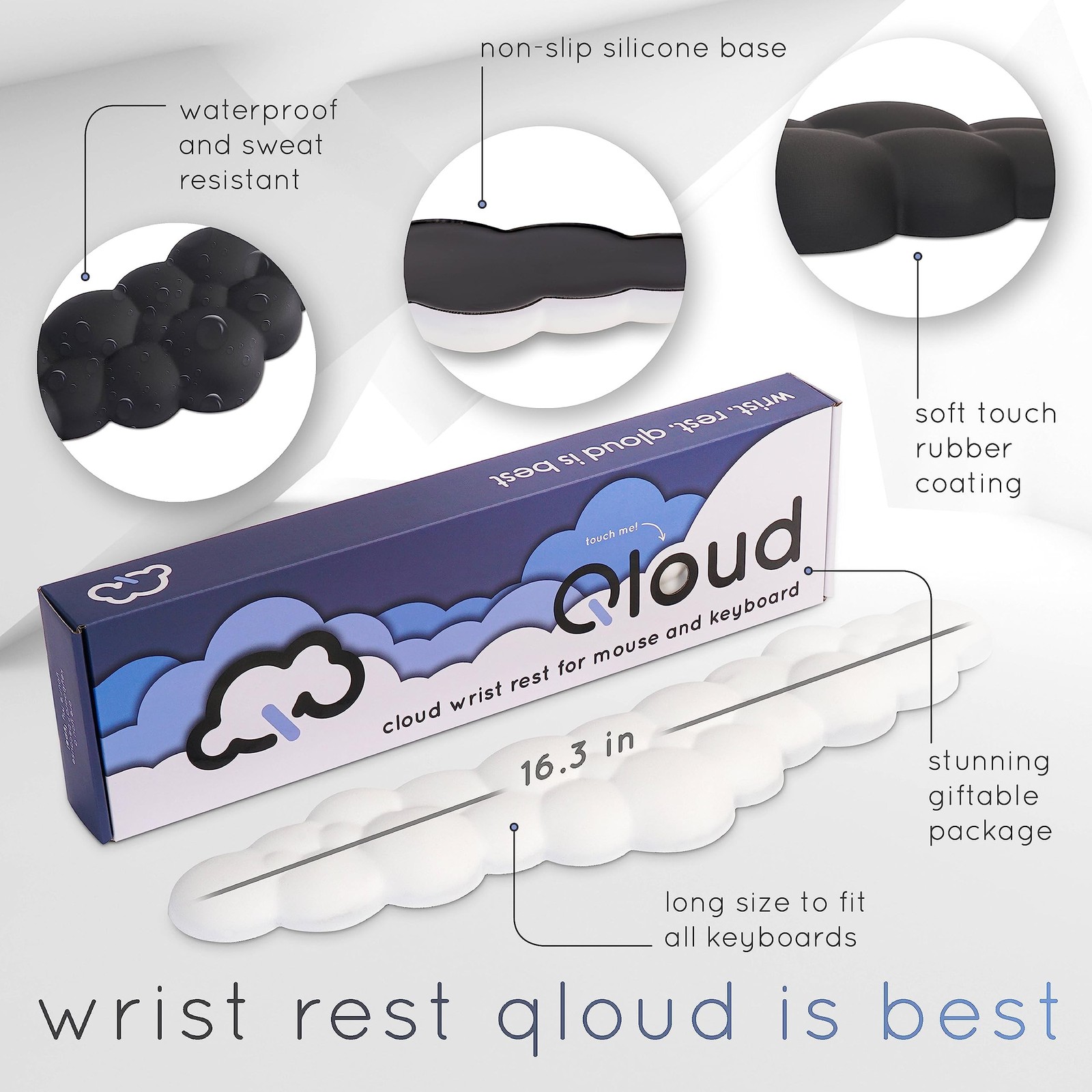 Qloud Cloud Wrist Rest Keyboard Wrist Rest for Computer Keyboard Pad, Cloud K…