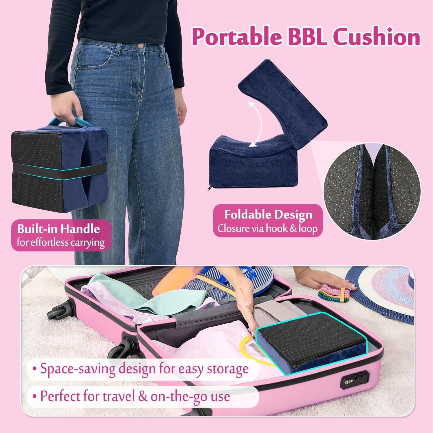 BBL Pillow for Brazilian Butt Lift Surgery – Post Recovery Seat Cushion, Foam Bo