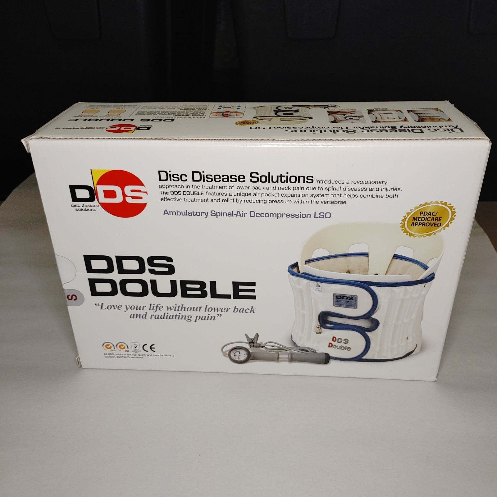 DDS DOUBLE Disc Disease Solutions Back Brace Size Small Spinal Air Decompression