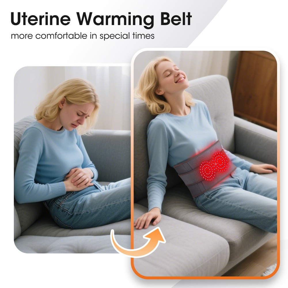 Electric Red Light Therapy Heated Back Massager Waist Brace Lumbar Support Belt