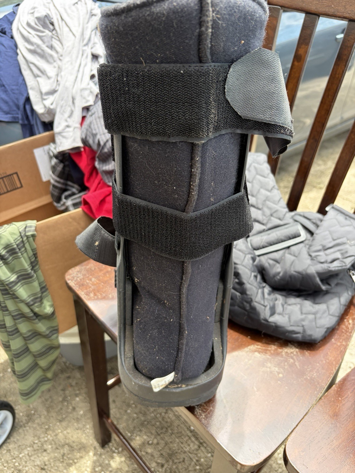 Adjustable Black Orthopedic Walking Boot, One Size Leg/Ankle/Foot Immobilizer