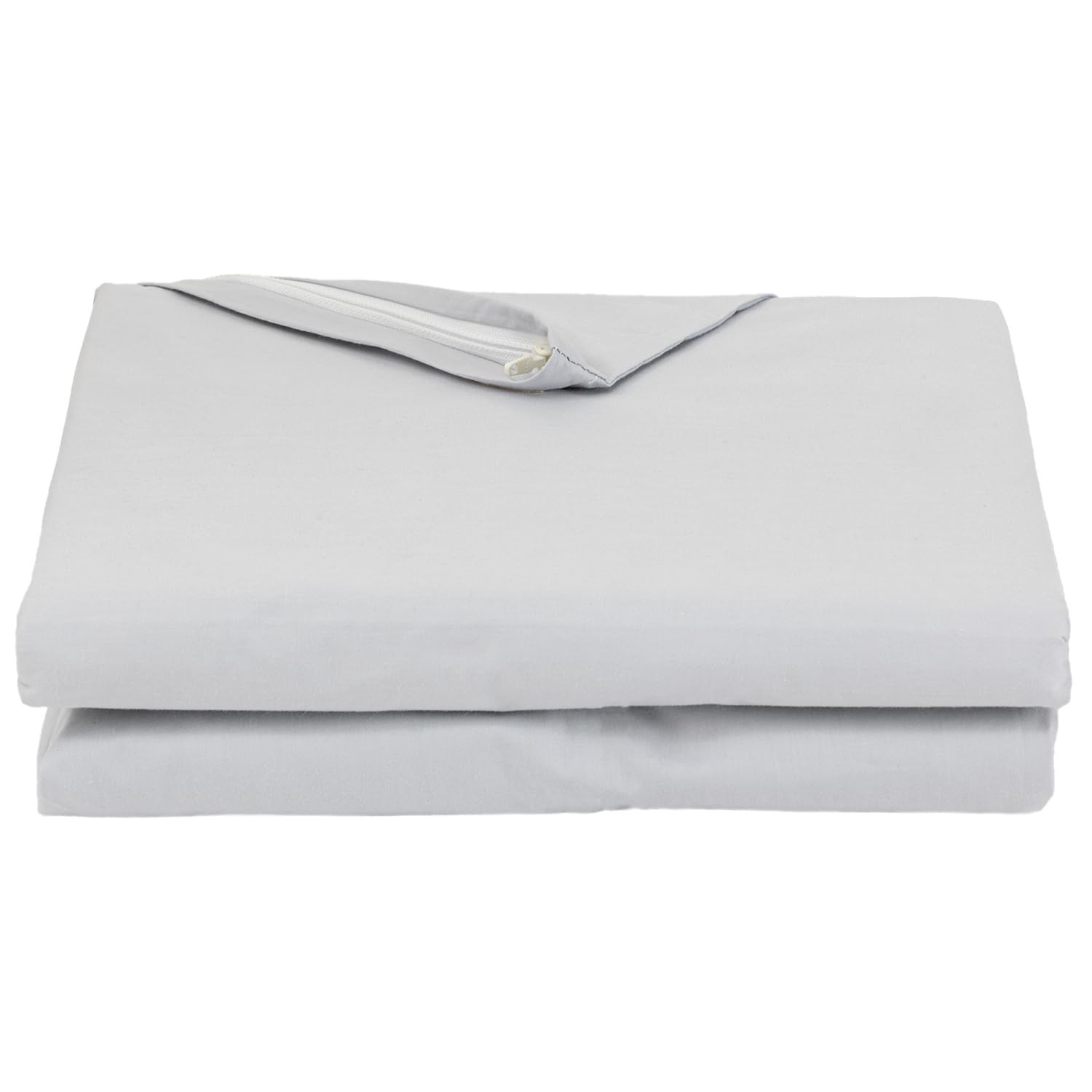 FULI 100% Cotton Zippered Futon Cover, Japanese Mattress Twin, Grey