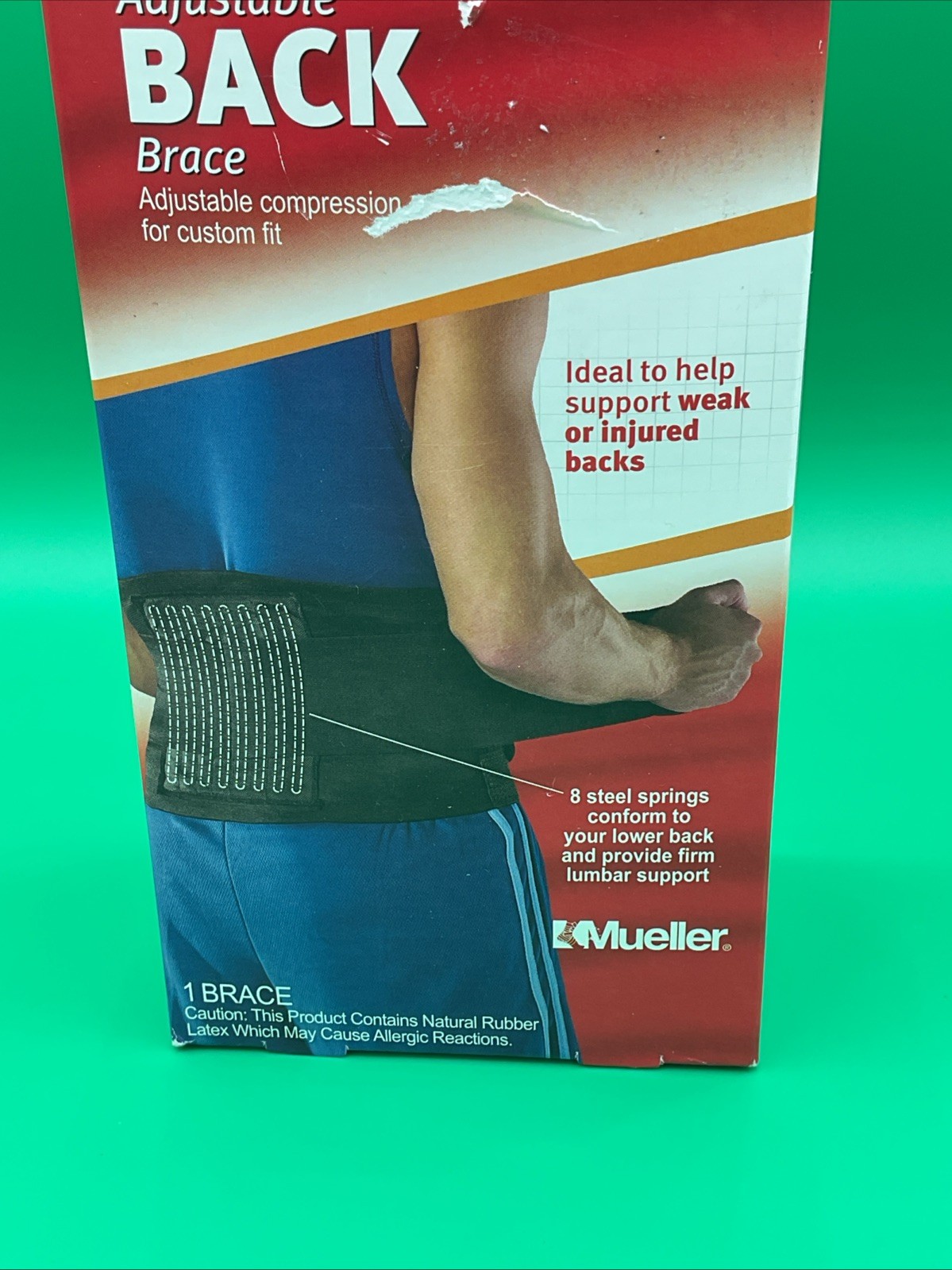 Mueller 6711 Adjustable Back Brace, Black, One Size