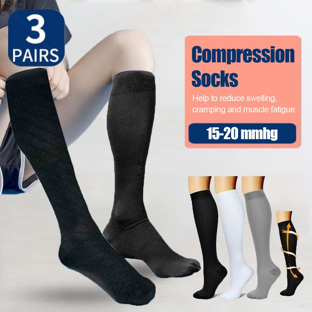 3 Pares Calcetines De Algodon Para Mujer Hombre CompresióN Medias Varices Vein