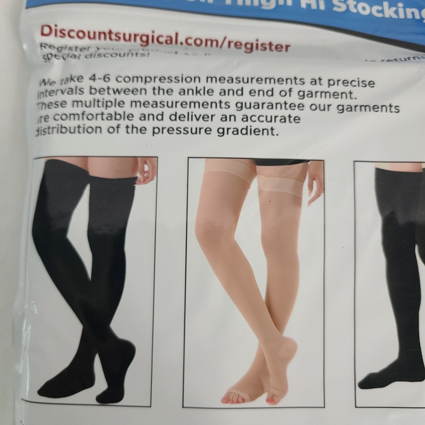 NEW Absolute Support Compression Thigh Hi Stockings 20-30mmHg Size 7XL Beige $53